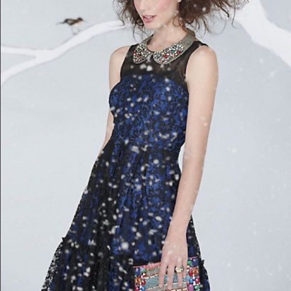 Anthro Moulinette Soeurs Sapphire Lace Dress